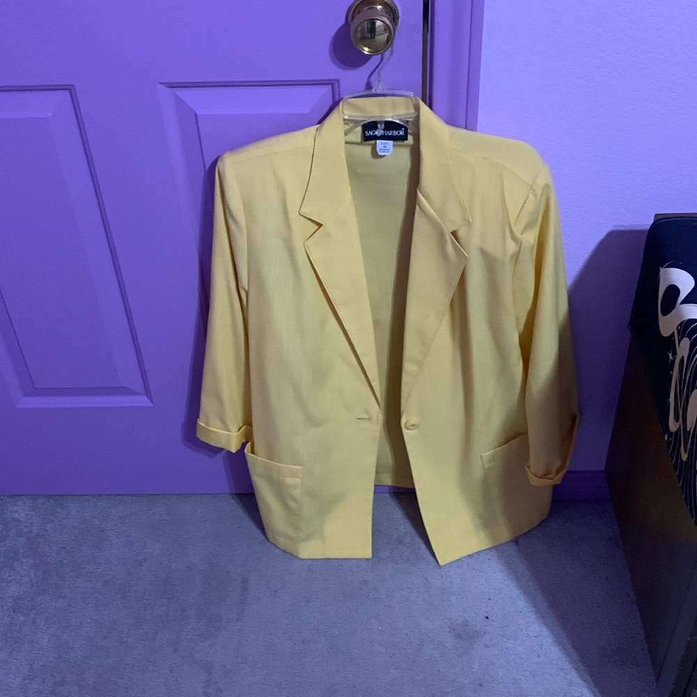 Yellow blazer jacket
